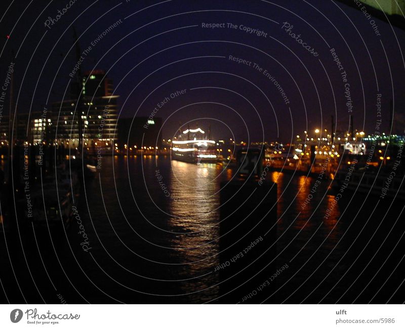 Hafen Hamburg Nacht Europa Elbe