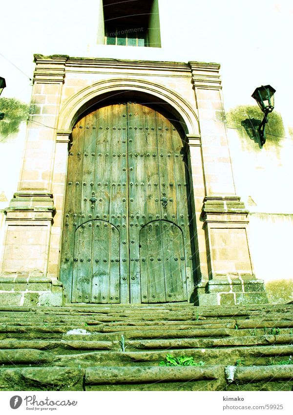 Patzcuaro Lampe Tür alt Treppe Mexiko door old stairs lamp