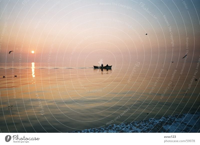 Izmir Meer Sonnenuntergang Wasserfahrzeug Türkei