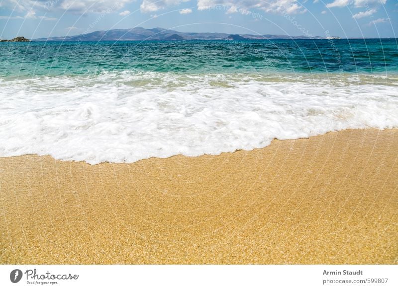 Meeresbrandung Erholung Ferien & Urlaub & Reisen Sommer Strand Wellen Natur Sand Wasser Himmel Küste Schwimmen & Baden entdecken ästhetisch heiß hell nass blau