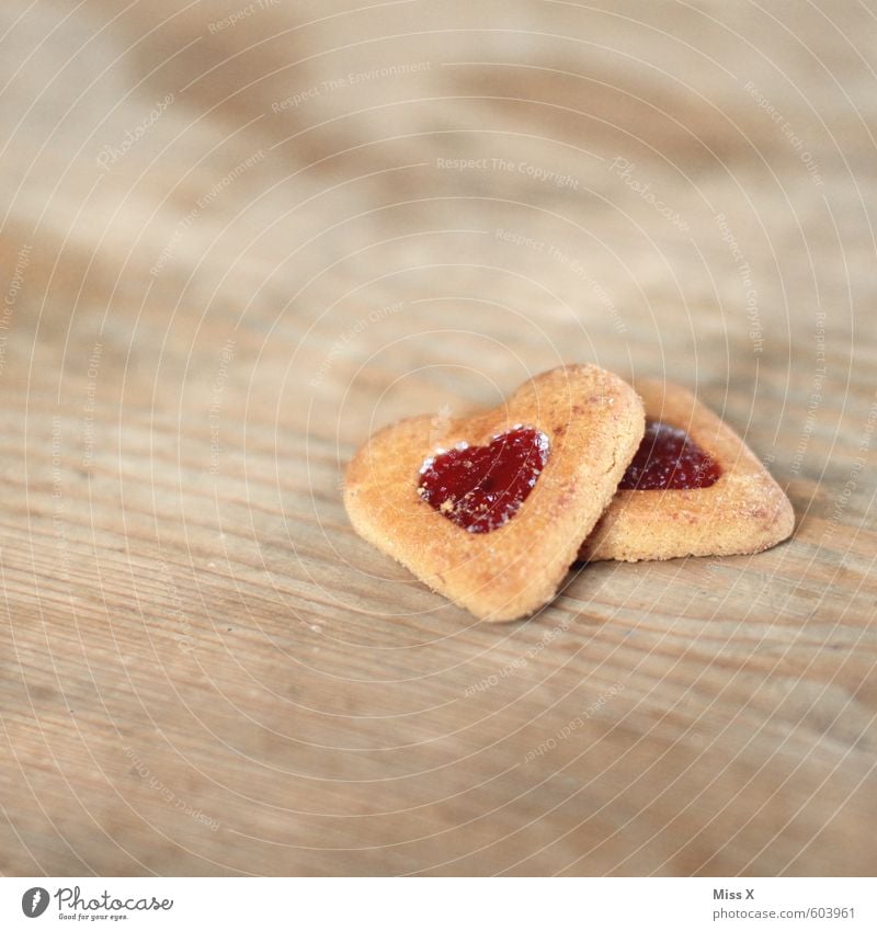 Keks Lebensmittel Teigwaren Backwaren Süßwaren Marmelade Ernährung Kaffeetrinken Valentinstag Herz lecker süß Gefühle Stimmung Liebe Verliebtheit Romantik