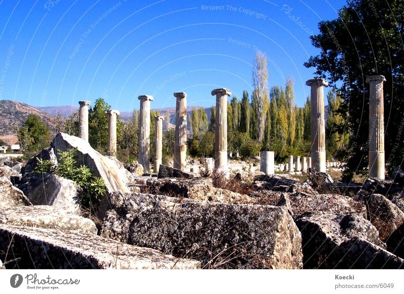 Türkische Säulen Ruine Türkei kaputt Physik Ferien & Urlaub & Reisen Architektur Stein Zerstörung Wärme