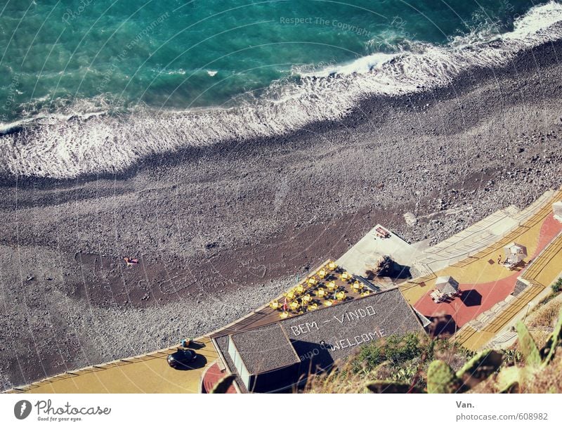 Du suchst das Meer Ferien & Urlaub & Reisen Sommerurlaub Natur Landschaft Wasser Wellen Küste Strand Haus Wärme blau grau Promenade Farbfoto mehrfarbig