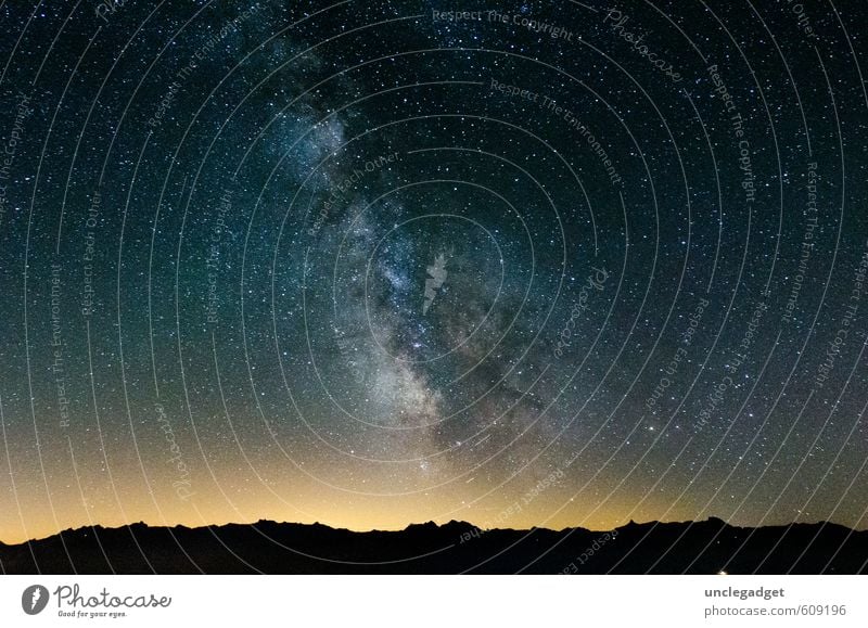 Milchstrasse Himmel Nachthimmel Stern Horizont Berge u. Gebirge fantastisch gigantisch oben Lebensfreude schön Hoffnung Glaube demütig Einsamkeit Zukunftsangst