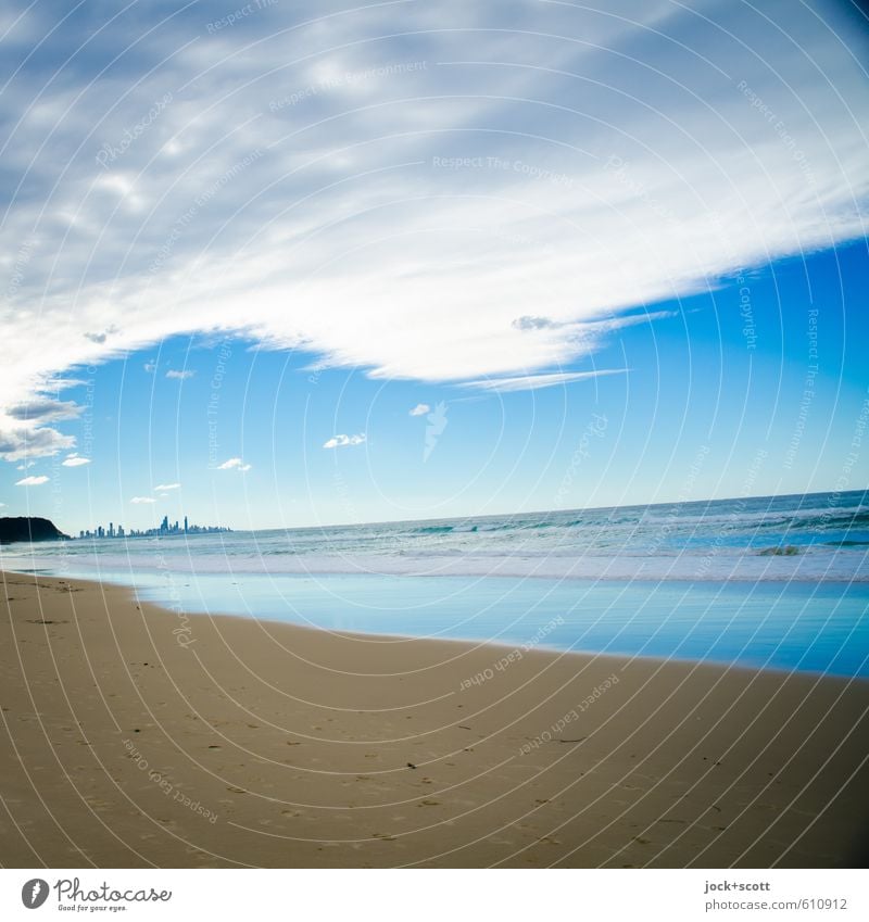 tilted at the coast Wolken Horizont Küste Pazifik Pazifikstrand Queensland Skyline exotisch Ferne Stimmung Geborgenheit ruhig Hoffnung Perspektive tropisch