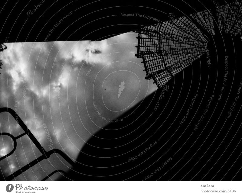 cuting edges Wolken rund weiß Architektur Treppe eckig schwarz