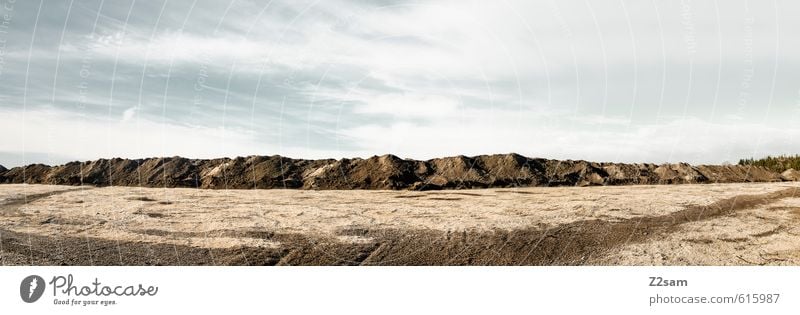 baustelle Landschaft Erde Himmel Herbst Schönes Wetter Berge u. Gebirge einfach natürlich ruhig Zufriedenheit Einsamkeit Horizont Ordnung Perspektive Ferne