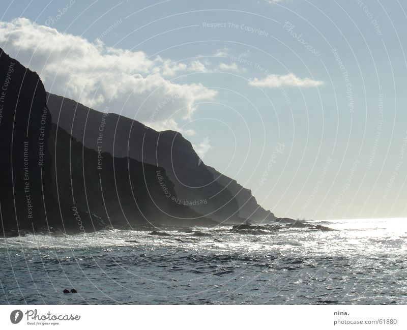 La Gomera Meer Horizont Gischt Brandung Berge u. Gebirge Kontrast Insel Sonne