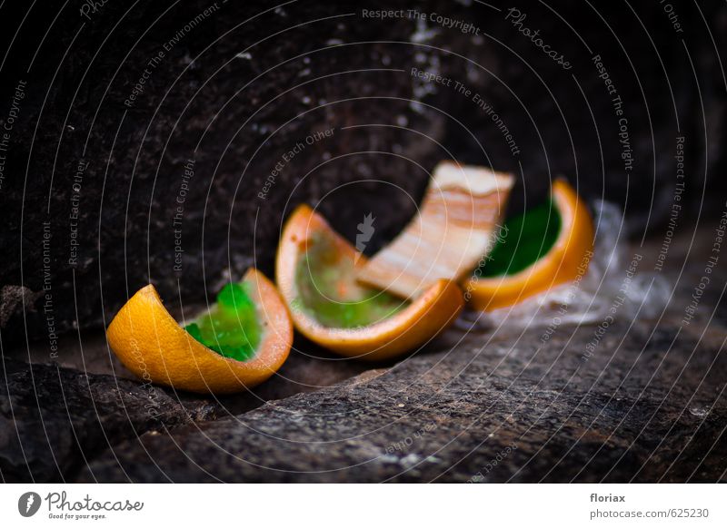 geleeschiffchen Lebensmittel Frucht Orange Dessert Süßwaren Gelatine Ernährung Festessen Nachtleben ausgehen Essen Mauer Wand Fressen sauer grau grün