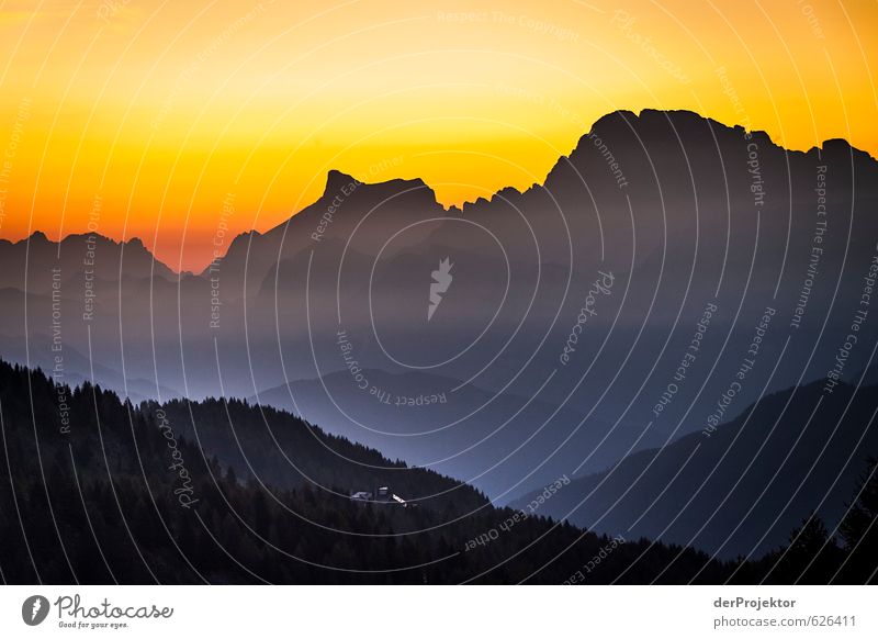 Sonnenuntergang am Königssee mit Blick auf den Watzmann Umwelt Natur Landschaft Wolkenloser Himmel Sommer Schönes Wetter Alpen Berge u. Gebirge Gipfel