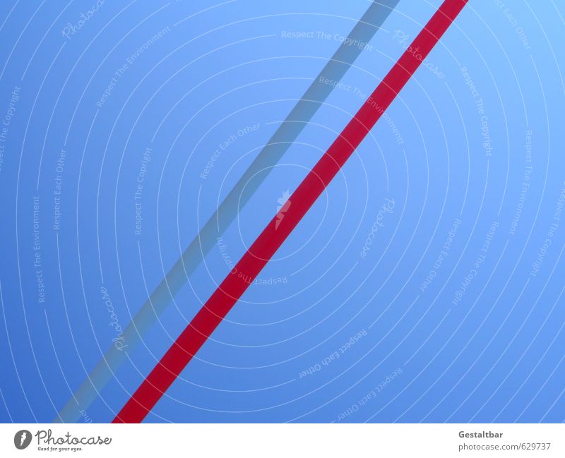 Diagonal gestreift. Linie Streifen Schnur dünn Erfolg Unendlichkeit hoch positiv blau rot Kapitalwirtschaft Fortschritt Optimismus Ordnung Perspektive Kraft