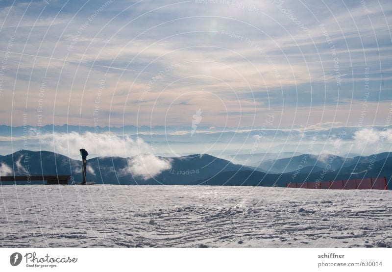 Über allem Umwelt Natur Landschaft Urelemente Erde Himmel Wolken Sonnenlicht Winter Klima Klimawandel Wetter Schönes Wetter Eis Frost Schnee Hügel Alpen