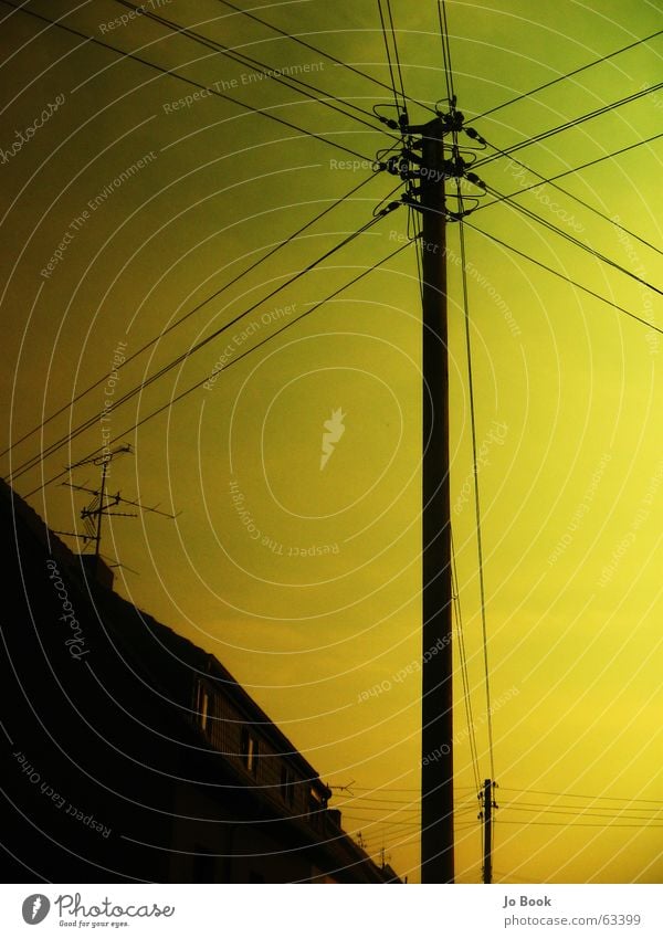 UrbaNetwork Elektrizität Haus Infrastruktur Baum Strommast elektronisch Himmel Antenne Netzwerk Leitung electro sky electricity line Kabel cable Verbindung