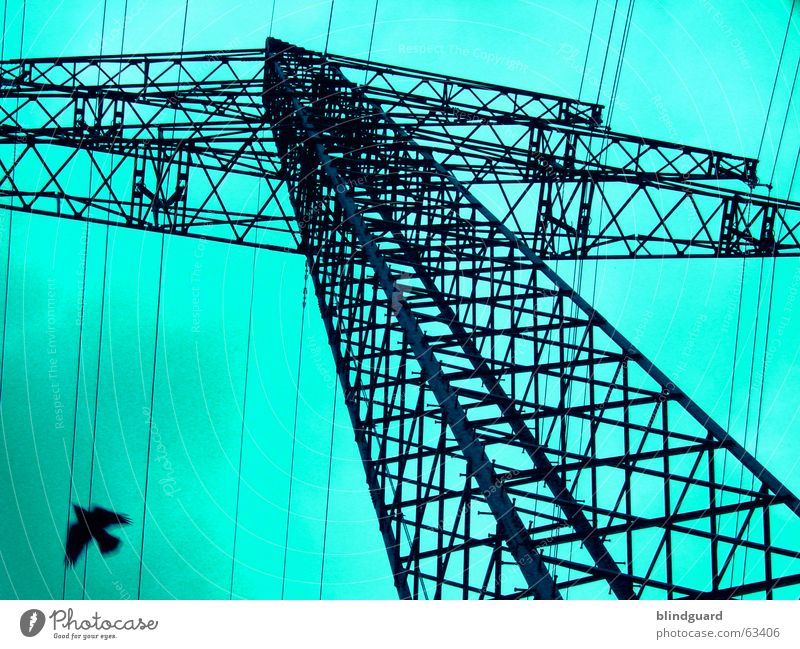 Lines In The Sky Strommast 30 Antenne Elektrizität Energiewirtschaft Elektrisches Gerät elektrisch Leitung Hochspannungsleitung Gier Wolken Stahl Konstruktion