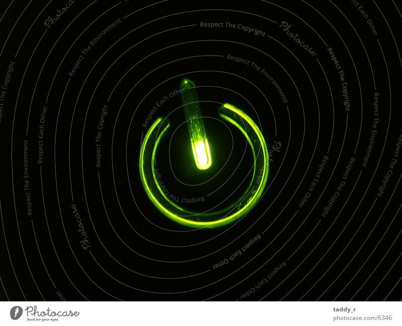 power on Schalter Symbole & Metaphern grün Elektrisches Gerät Technik & Technologie Makroaufnahme