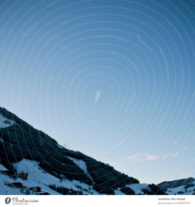 DER BERG IV Umwelt Natur Landschaft Himmel Horizont Winter Schönes Wetter Schnee Baum Wald Alpen Berge u. Gebirge Gipfel ästhetisch außergewöhnlich fantastisch