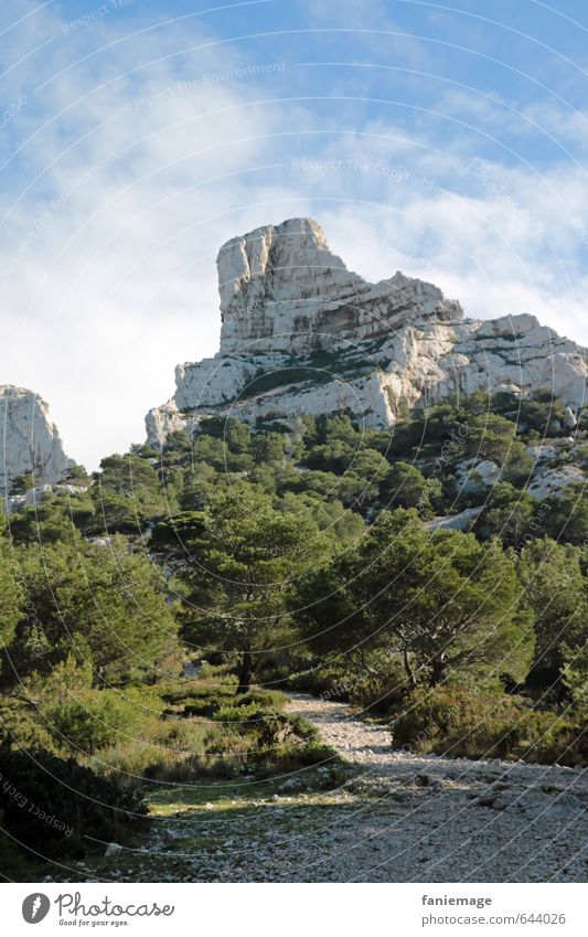 Rocher des Goudes Wohlgefühl ruhig Ferien & Urlaub & Reisen Ausflug Berge u. Gebirge wandern Umwelt Natur Landschaft Luft Felsen Küste blau grau grün Frieden