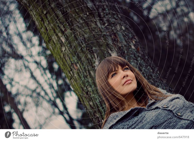 in Erwartung Leben harmonisch Freizeit & Hobby feminin Junge Frau Jugendliche 1 Mensch 18-30 Jahre Erwachsene Natur Frühling Schönes Wetter Baum Garten Park