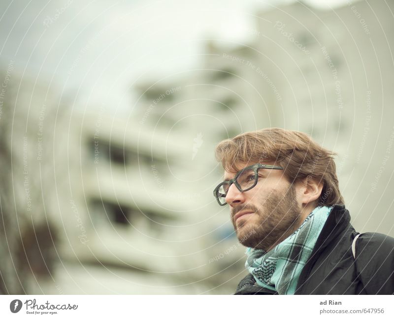 Du und deine Welt. Lifestyle elegant Brille Mensch maskulin Kopf Haare & Frisuren Gesicht Bart 1 18-30 Jahre Jugendliche Erwachsene Stadt Stadtzentrum Skyline