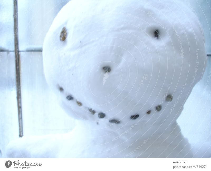 smile Schneemann grinsen Winter Gesicht lachen