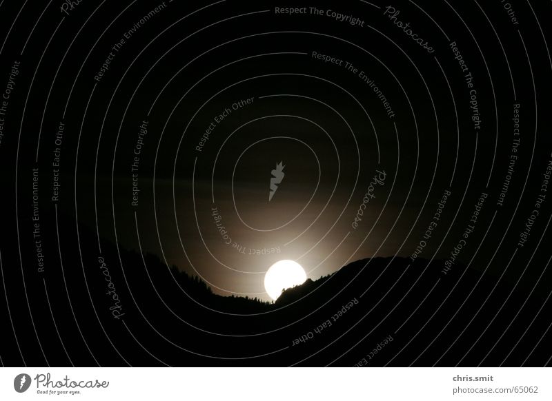 Mond Immenstadt Oberstdorf Nacht Vollmond Allgäu Bayern Mittag Licht Aufschwung hell dunkel Sonnenaufgang Himmelskörper & Weltall Berge u. Gebirge schön Iller