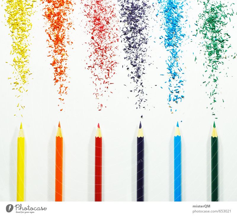 colour rockets. Kunst ästhetisch Zufriedenheit Wunsch Zeit Schreibstift mehrfarbig Farbfleck Farbstift Farbverlauf Farbklang gelb orange rot violett blau grün