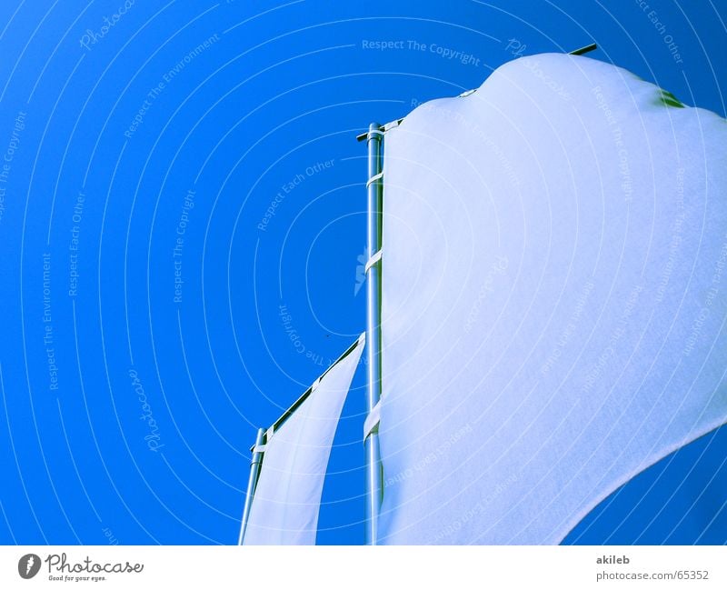 hier könnte ihre werbung stehen ;-) weiß Fahne Stoff Werbung leer neutral Griechenland Himmel blau Wind Freiheit Tuch hell kahl sky