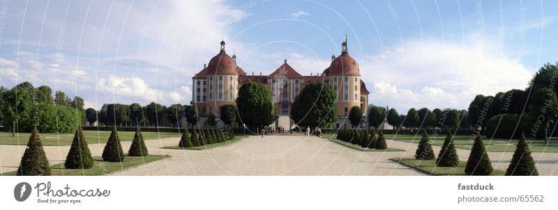 Schloß Moritzburg Sachsen Park Sommer grün Jagdschloss Moritzburg Burg oder Schloss Landschaft blau