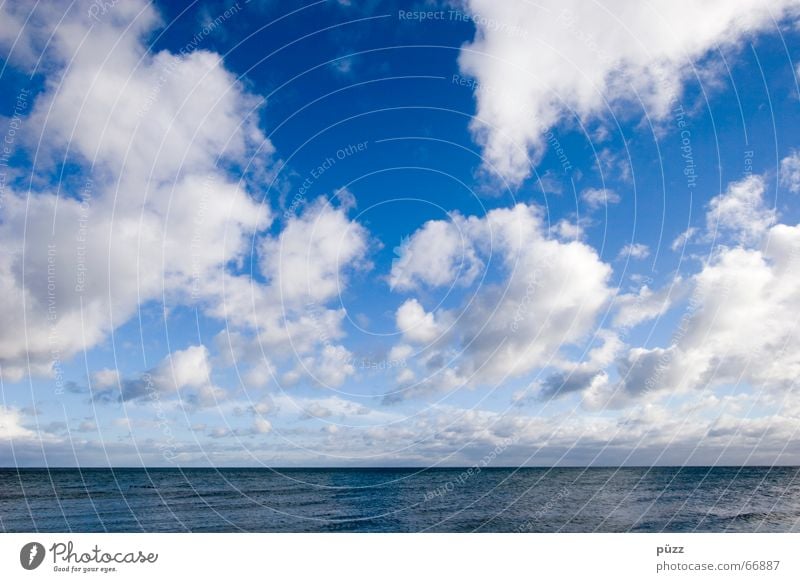 Mehr Wolken Ferien & Urlaub & Reisen Ferne Sommerurlaub Strand Meer Wasser Himmel Horizont Klima Wetter Schönes Wetter Wind Ostsee See frei frisch Unendlichkeit