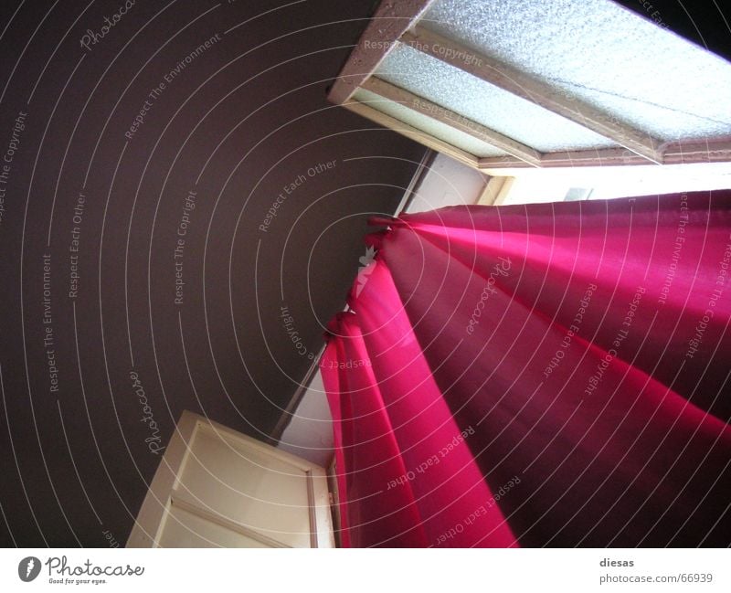 Pink Curtains Fenster Gardine Vorhang Fensterladen Zimmerdecke Schlafzimmer Innenarchitektur Morgen Morgendämmerung