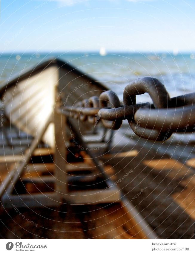 Das Fischerboot vom Bodensee Wasserfahrzeug See Sommer anketten Kettenglied Eisen Verbundenheit Metall Verbindung stappellauf