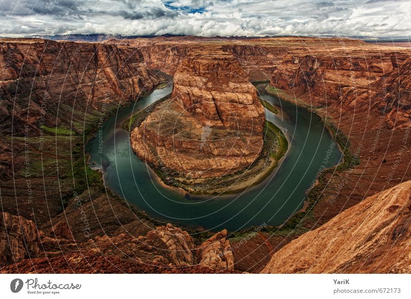 you know, Horseshoe Bend it is Natur Landschaft Erde Sand Himmel Wolken Sonne Sonnenlicht Sommer Herbst Schönes Wetter Felsen Schlucht Fluss Tourismus