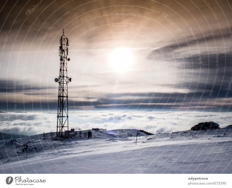 Sonnenuntergang Natur Landschaft Himmel Wolken Sonnenaufgang Sonnenlicht Winter Klimawandel Wetter schlechtes Wetter Nebel Eis Frost Schnee Feld