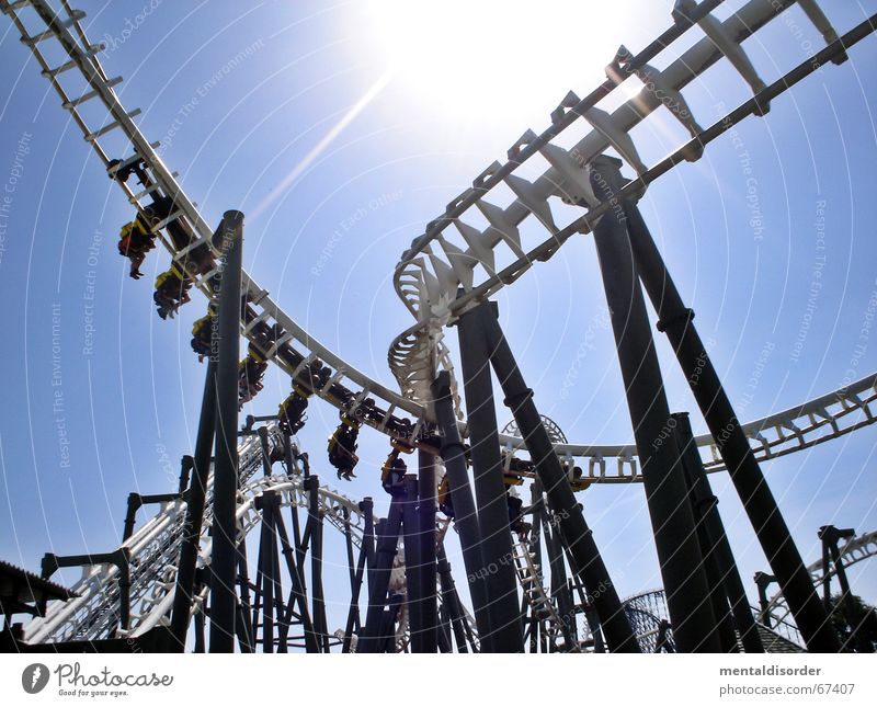 action & ... Park Terror fahren Achterbahn Gleise Spielen groß Geschwindigkeit drehen Vergnügungspark Nervenkitzel Angst Schleife activity adrenaline amusement