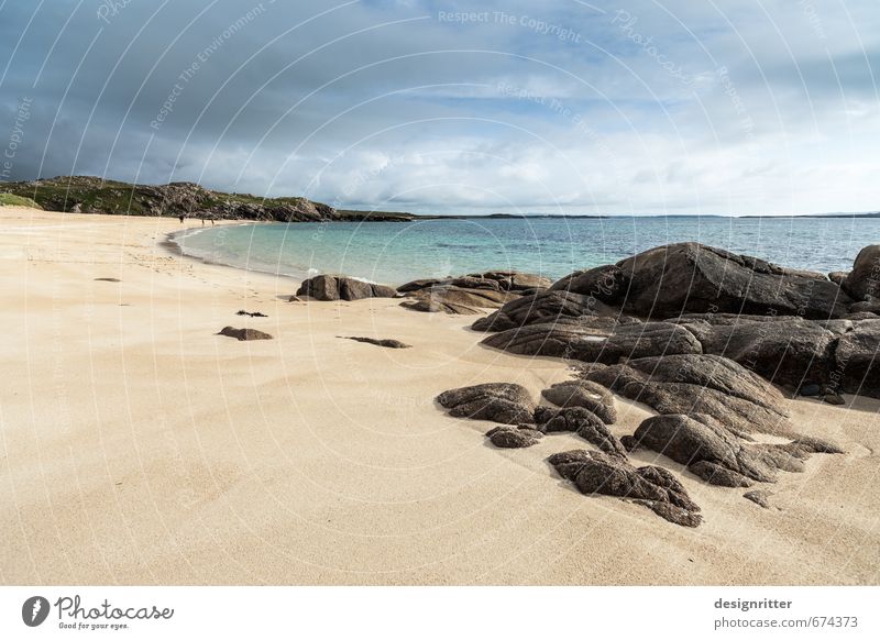 Losgehen Ferien & Urlaub & Reisen Tourismus Ferne Freiheit Sommer Sommerurlaub Sonne Strand Meer wandern Sand Himmel Wolken Gewitterwolken Schönes Wetter Wind