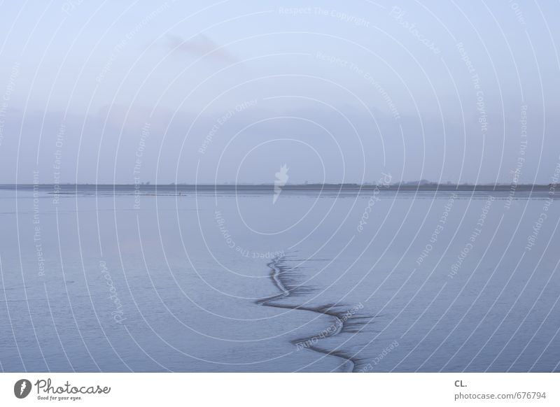 egal wie weit Umwelt Natur Landschaft Wasser Himmel Wolken Winter Küste Seeufer Nordsee Meer Insel Unendlichkeit blau ruhig Sehnsucht Fernweh Beginn Einsamkeit