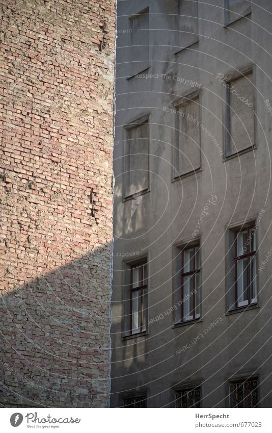 Hinterhöfisch Wien Österreich Altstadt Haus Bauwerk Gebäude Mauer Wand Fassade Fenster alt trist Stadt braun grau eng Platzangst Hinterhof Backsteinwand