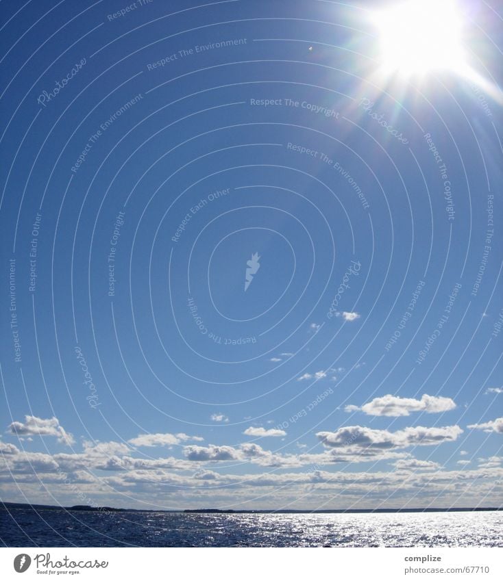 lappajärvi See Meer Finnland Skandinavien Küste Sonnenstrahlen Ferien & Urlaub & Reisen Wasserfahrzeug Wolken Sommer Horizont rein ökologisch Sommerurlaub