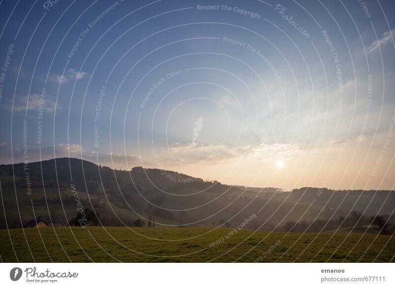 Ein Abend in der Vorbergzone Ferien & Urlaub & Reisen Tourismus Ausflug Berge u. Gebirge wandern Natur Landschaft Pflanze Himmel Wolken Sonne Klima Wetter Park