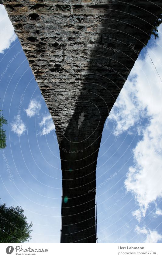 Viadukt der Rhätischen Bahn Schweiz Mauer Kanton Graubünden Rhätische Bahn Himmel Brücke viadukt bergün