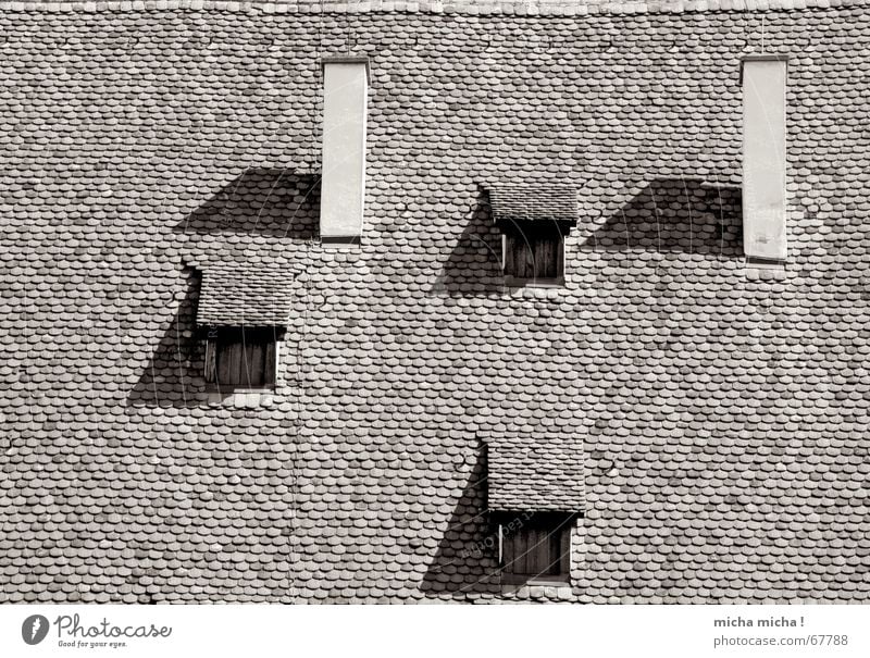 Gucklöcher Fenster Dach Backstein Kloster Maulbronn Dreieck Rechteck Schornstein Schatten