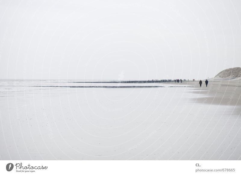 sag alles ab Ferien & Urlaub & Reisen Tourismus Strand Meer Insel Mensch Menschengruppe Umwelt Natur Landschaft Himmel Wolken Herbst Winter Wellen Küste Nordsee