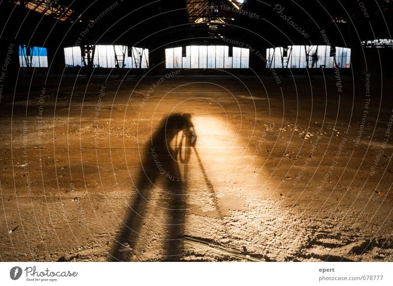 ut ruhrgebiet | Höhlengleichnis Freizeit & Hobby Fotografieren Mensch 1 Künstler Industrieanlage Fabrik Ruine Fenster Stativ Schatten Schattenspiel beobachten