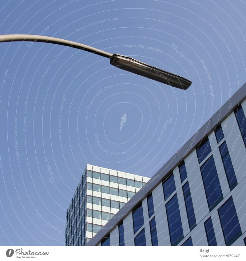 in der großen Stadt... Stadtzentrum Haus Hochhaus Bauwerk Gebäude Architektur Fassade Fenster Straßenbeleuchtung Beton Glas Metall stehen eckig gigantisch