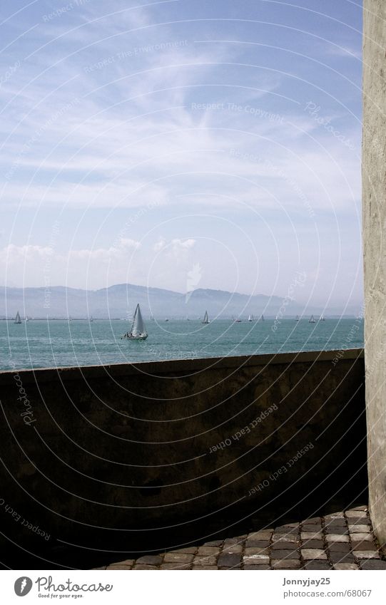 Segeln aufm Bodensee See Wolken Romantik Erholung Nebel ruhig Wasser Himmel Ferne