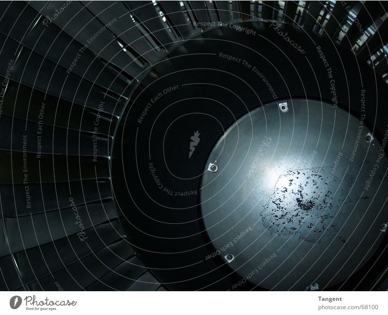 Triebwerk Maschine Technik & Technologie Fortschritt Zukunft High-Tech Flugzeug Fluggerät Metall Stahl schwarz silber Triebwerke Düsentriebwerk Düsenflugzeug