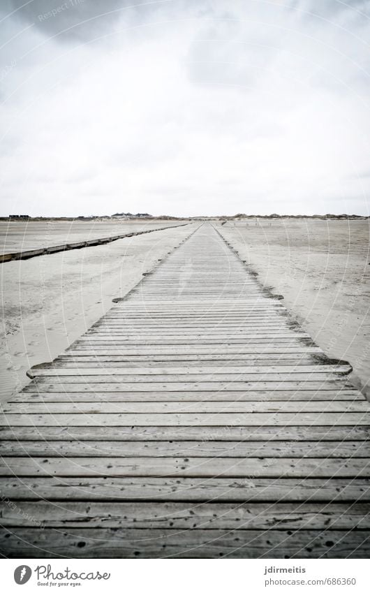 steg Ferien & Urlaub & Reisen Tourismus Ferne Freiheit Strand Meer Natur Landschaft Sand Wolken Küste Nordsee Holz gehen wandern Steg Farbfoto Gedeckte Farben