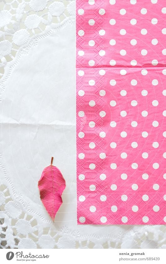 Pink Ernährung Lifestyle Freizeit & Hobby Häusliches Leben Küche Papier Schleife Kitsch Krimskrams ästhetisch schön rosa weiß gepunktet Blatt Weihnachtsstern