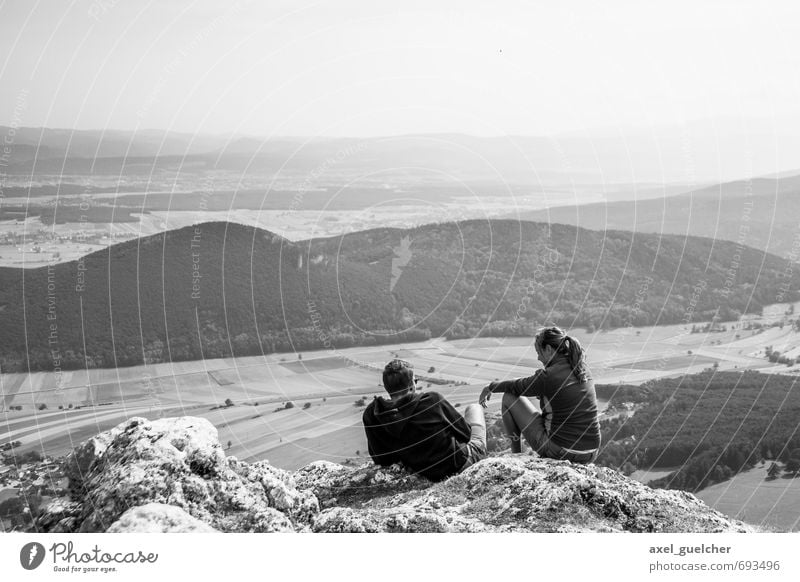 Ausblick Ferien & Urlaub & Reisen Tourismus Ausflug Abenteuer Ferne Freiheit Sommer Berge u. Gebirge wandern Mensch maskulin feminin Umwelt Natur Landschaft