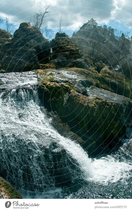 Was für ein Rheinfall! Umwelt Natur Landschaft Pflanze Wolken Schönes Wetter Baum Sträucher Berge u. Gebirge Fluss Wasserfall Haus Burg oder Schloss